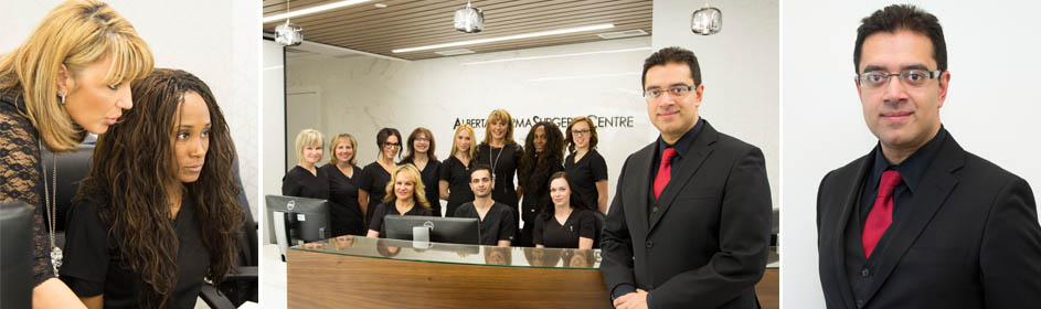 Dr. Jaggi Rao and the clinic team at the Alberta DermaSurgery Centre